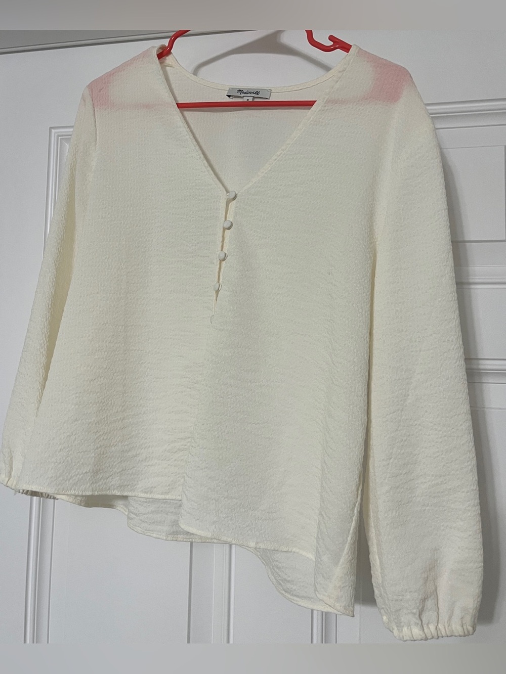 Madewell cream blouse size medium